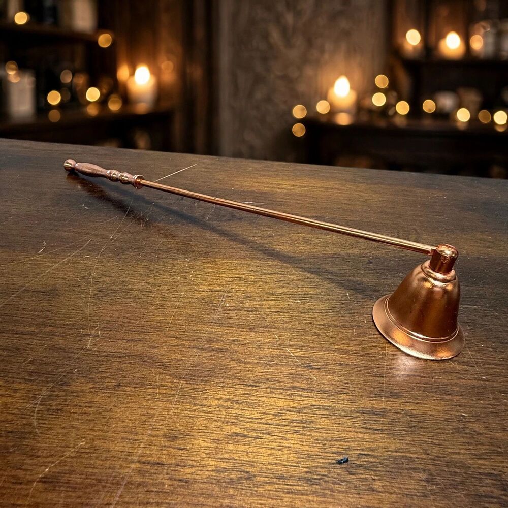 VTG Copper Candle Snuffer 11 Inch Long Handle Bell Wick Flame Extinguisher